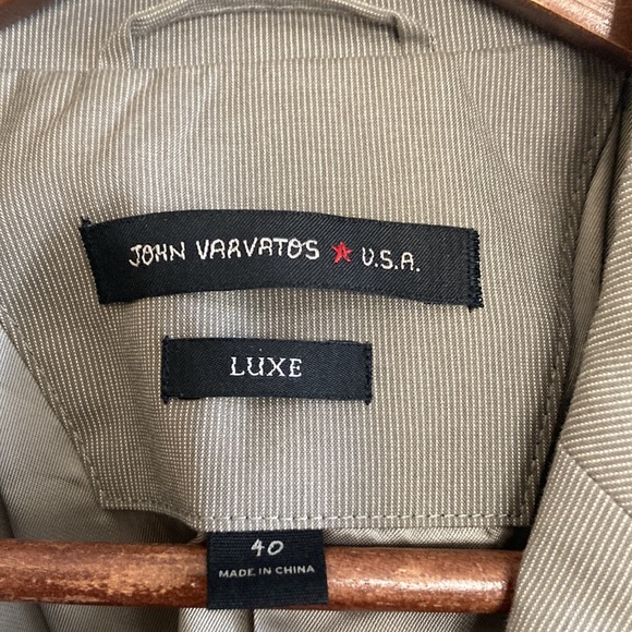 John Varvatos Blazer Mens 40 Gray Stripe Single Breast Light Unstructured Jacket - Picture 14 of 15